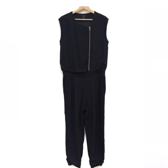 J Crew Crepe Asymmetrical Zipper Jumpsuit - Picture 2 of 4